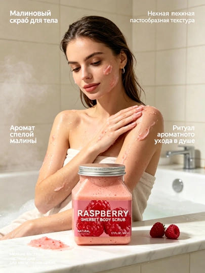 Malinali sorbet skrab 500ml, mayda zarracha, teri namlash - 