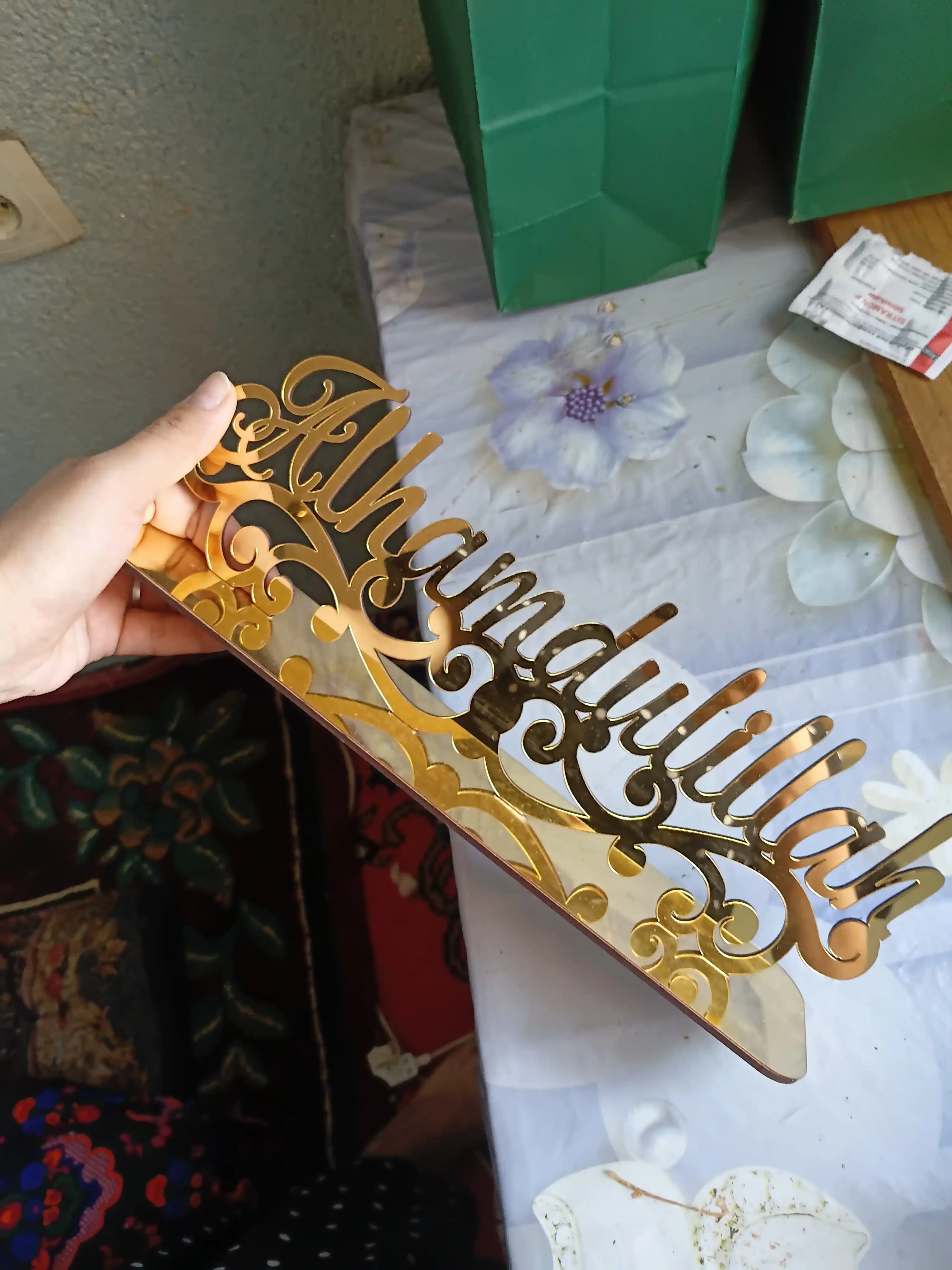 Dekor uy uchun stol usti Home Decor "Alhamdulillah" islomiy suvenir