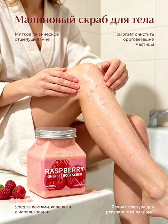 Malinali sorbet skrab 500ml, chuqur tozalash, teri silliqlash