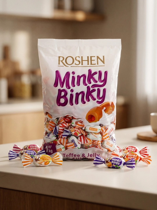 Iris Roshen Minky Binky jele bilan to'ldirilgan, 1 kg - 
