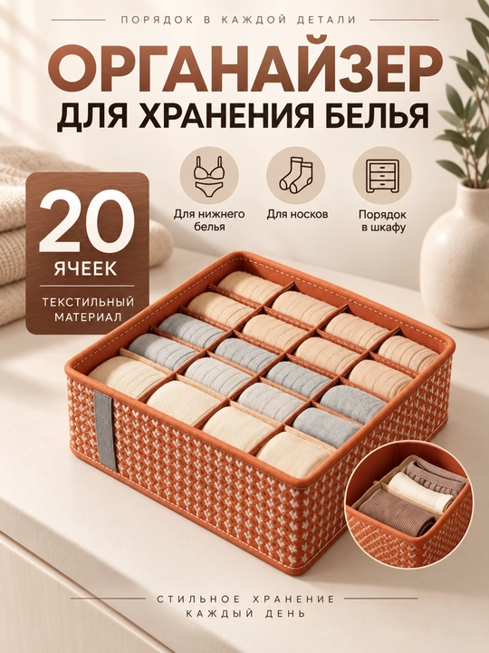 Органайзер для хранения вещей, белья и одежды