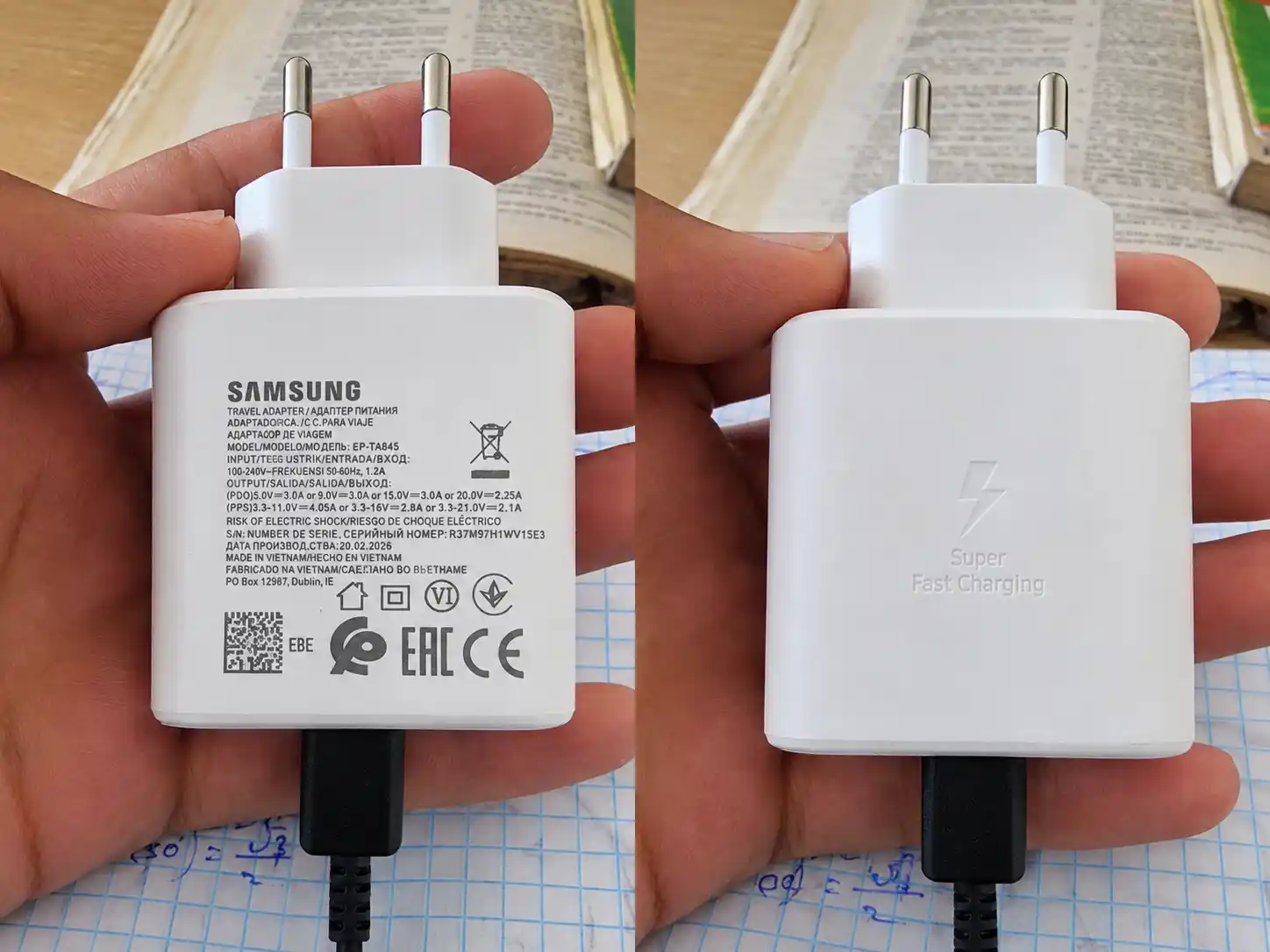 Сетевой адаптер Samsung 45W PD Type-C, супер быстрая зарядка