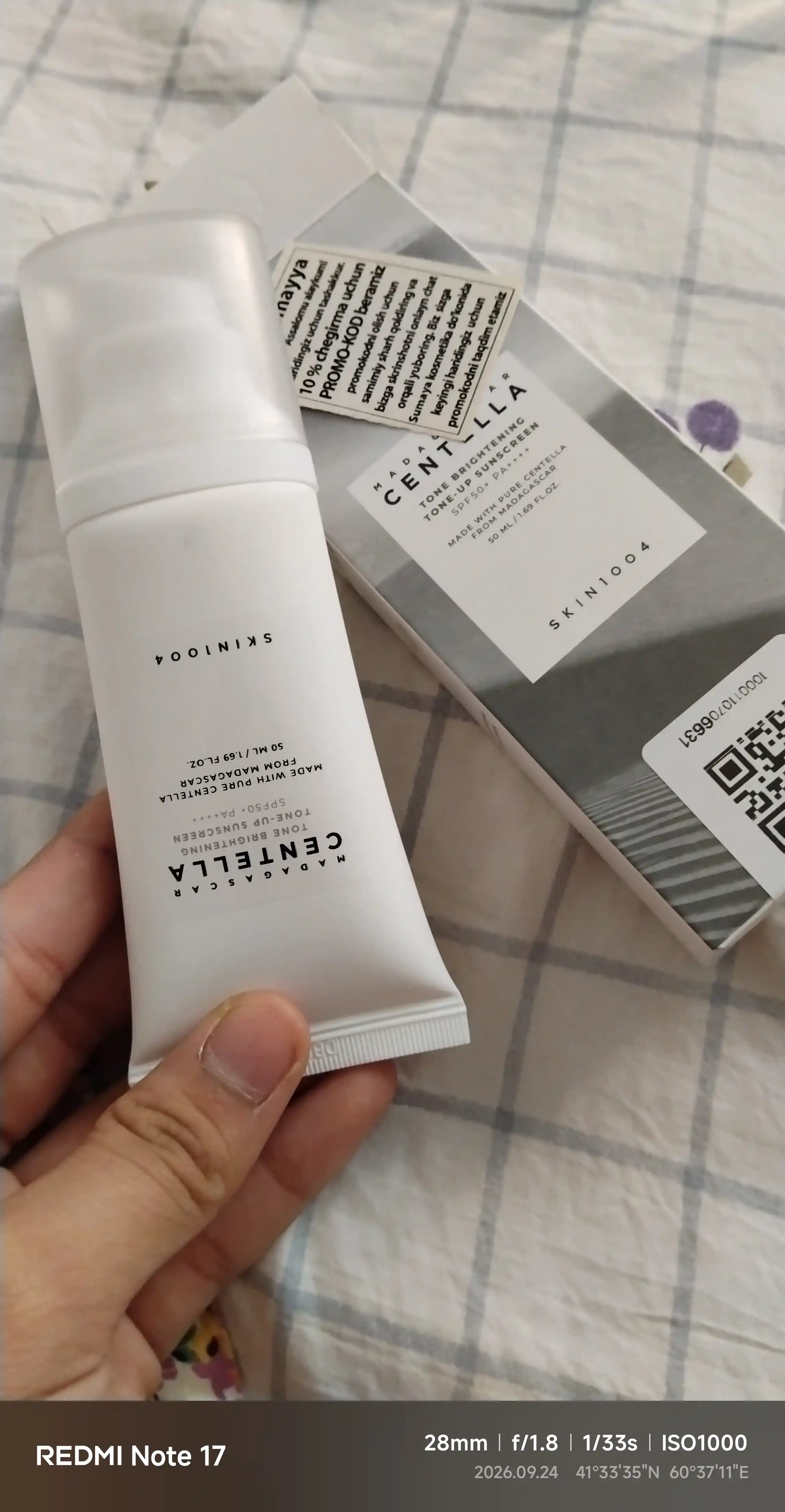 Quyoshdan krem SKIN1004 Madagascar Centella Hyalu-Cica Water-Fit SPF50/PA++++, 50 ml