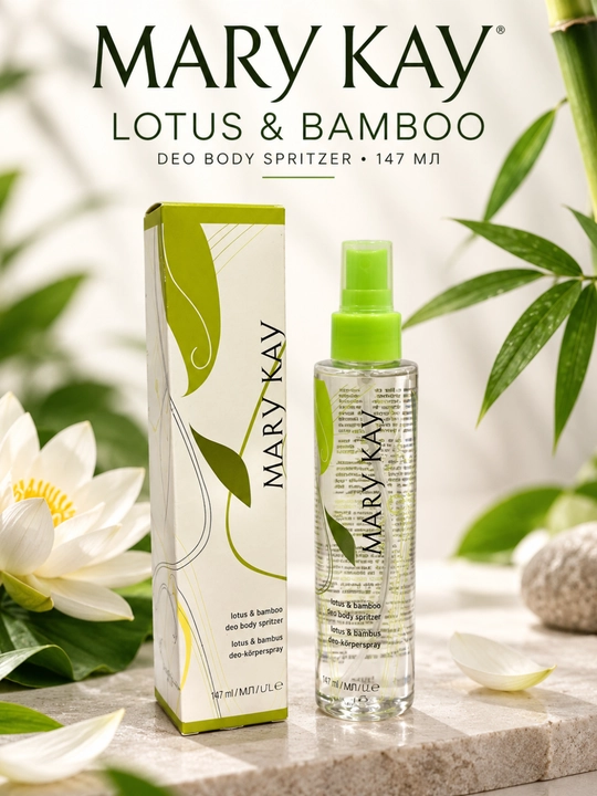 Tana va soch uchun yengil aromatli sprey, lotos va bambuk hidi, 147 ml mary kay lotus - 