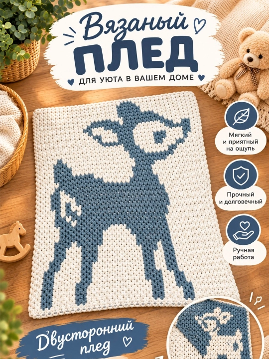 Kiyik bilan trikotaj adyol  - 