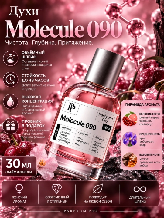 Парфюм Pink Molecule 090·09 для женщин, Розовая Молекула 090·09 от Parfyum Pro - 