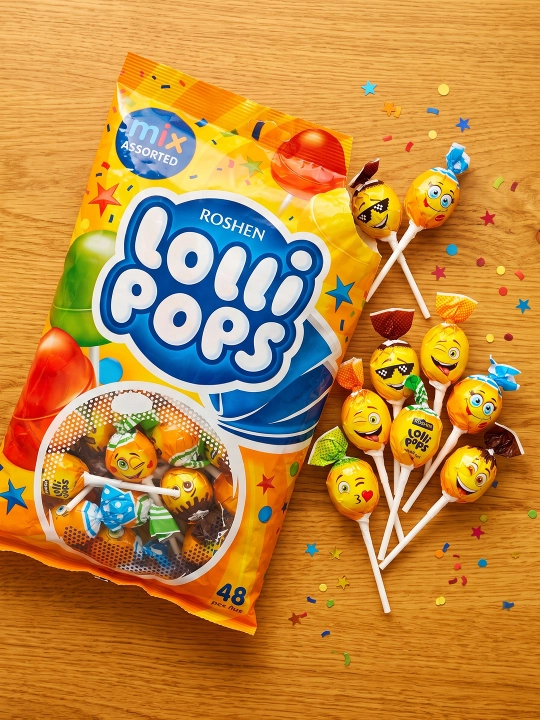 Карамель Roshen LolliPops с коктейльными вкусами, 920 г