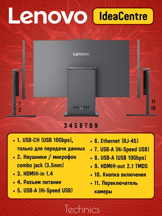 Моноблок Lenovo AIO 27" FHD i5-13420H 16GB DDR5 512GB SSD Luna Grey F0HM00N8RU