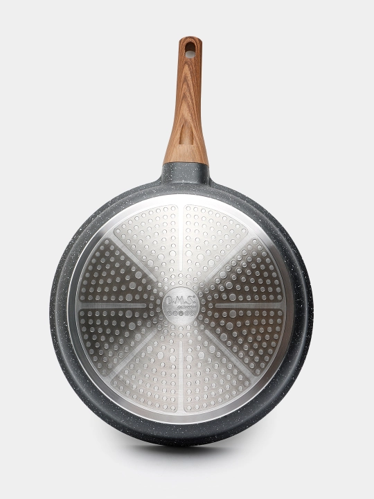 Cковородка гранитная с крышкой из стекла, с антипригарным покрытием, O.M.S 15015 HP