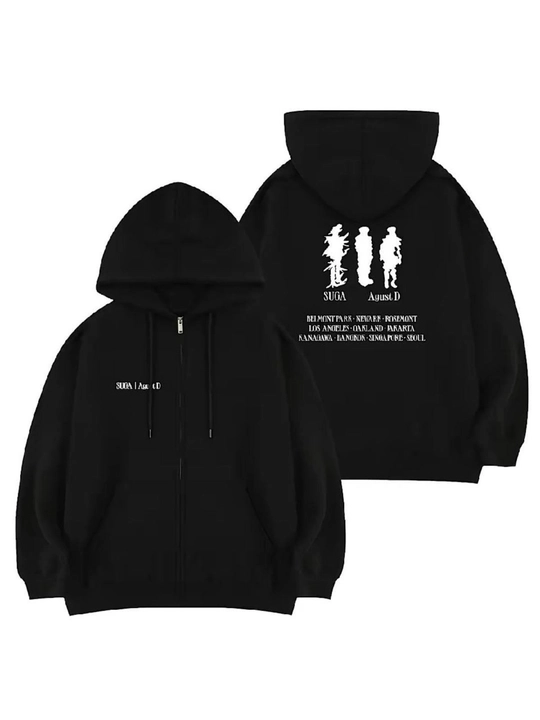 BTS uslubidagi qora oversize xudi arirang - 