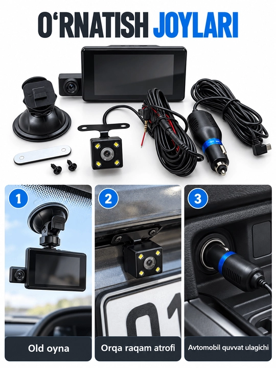 Avtomobil videoregistratori — 3 kamerali