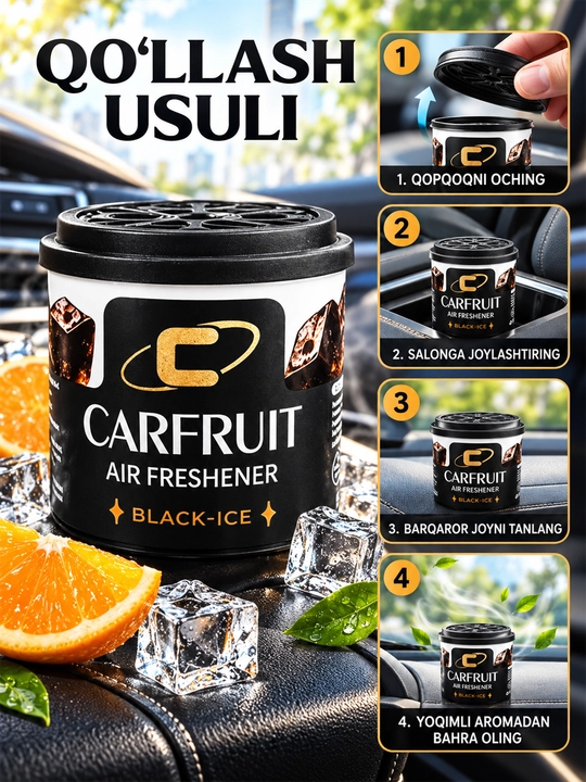 Aроматизатор для автомобиля CARFRUIT, премиальный освежитель воздуха 160г