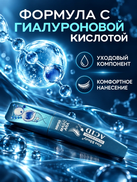 Питательная тушь для ресниц с гиалуроновой кислотой kiss beauty hyaluronic