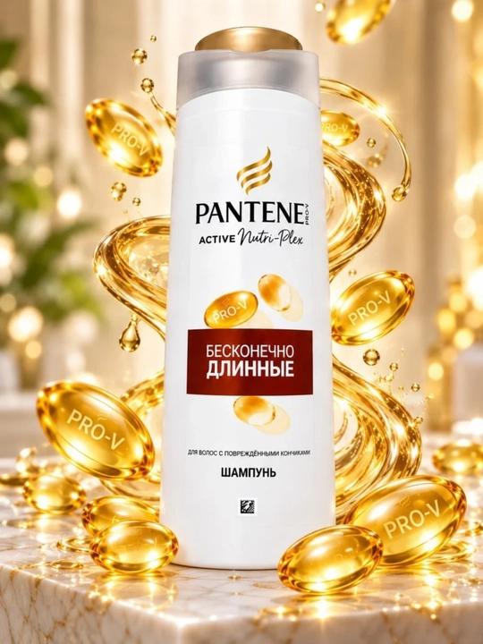 Pantene Pro-V Active Nutri-Plex Beskonechno Dlinniye shampun, uzun sochlar uchun