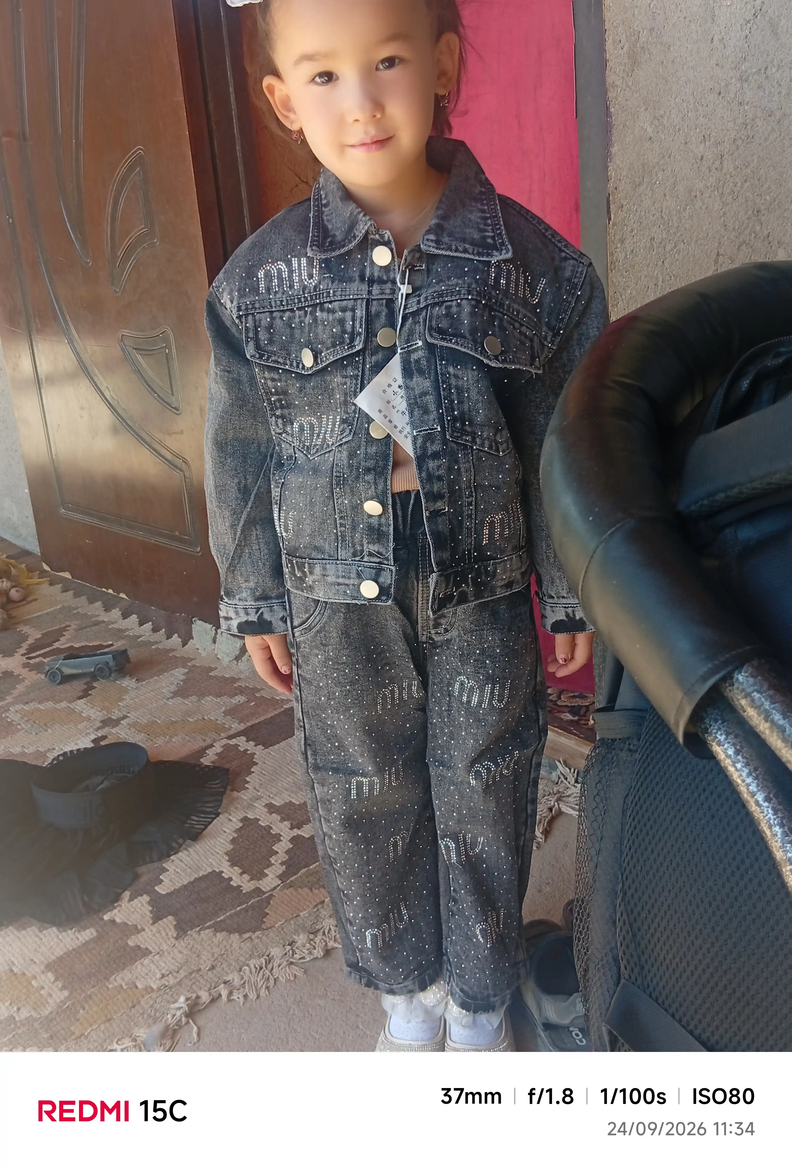 Qizlar uchun jinsi kiyim to‘plami, 2 ta buyum