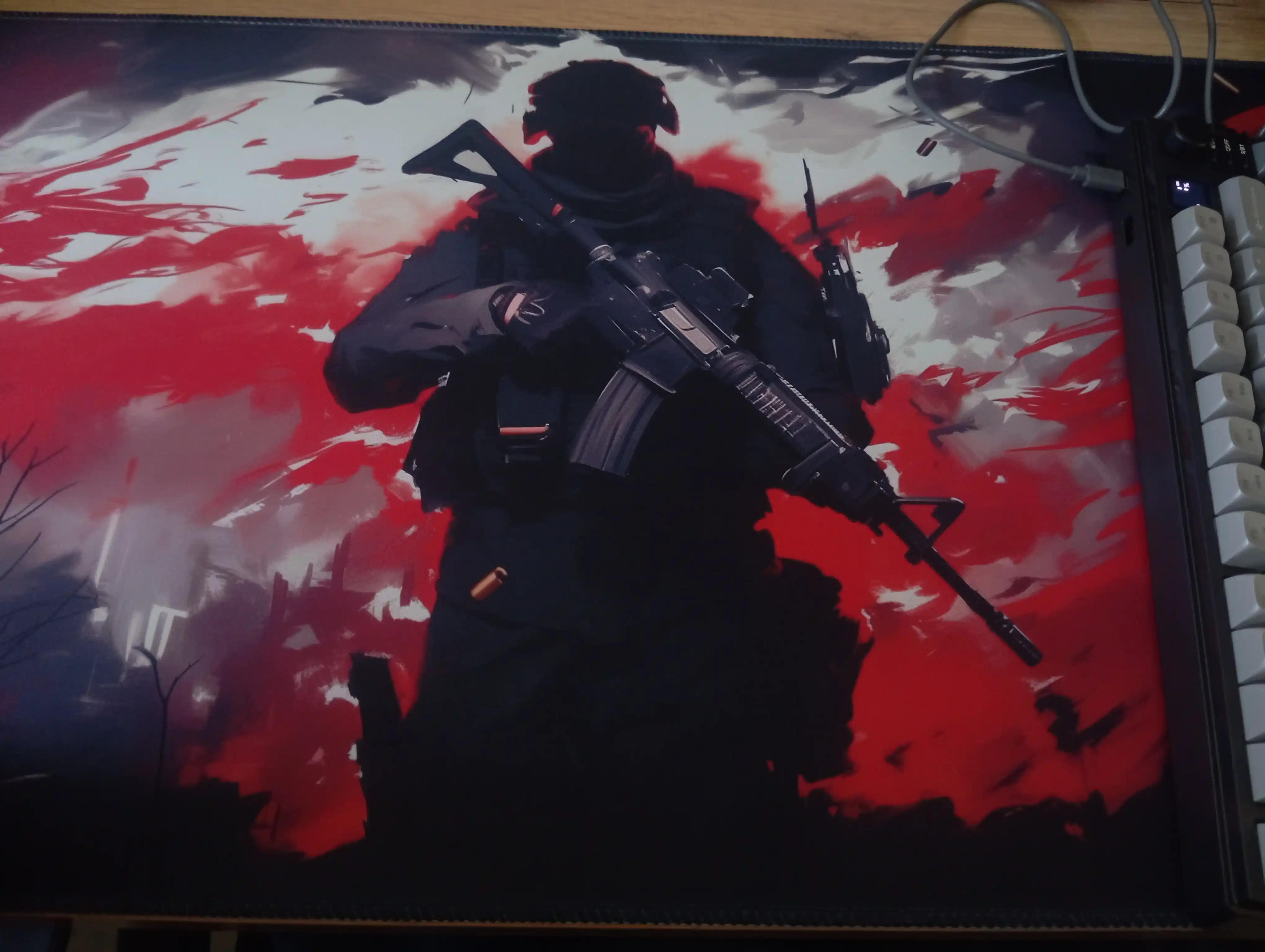 Большой игровой коврик для клавиатуры и мыши с RGB-подсветкой, 90×40 см
