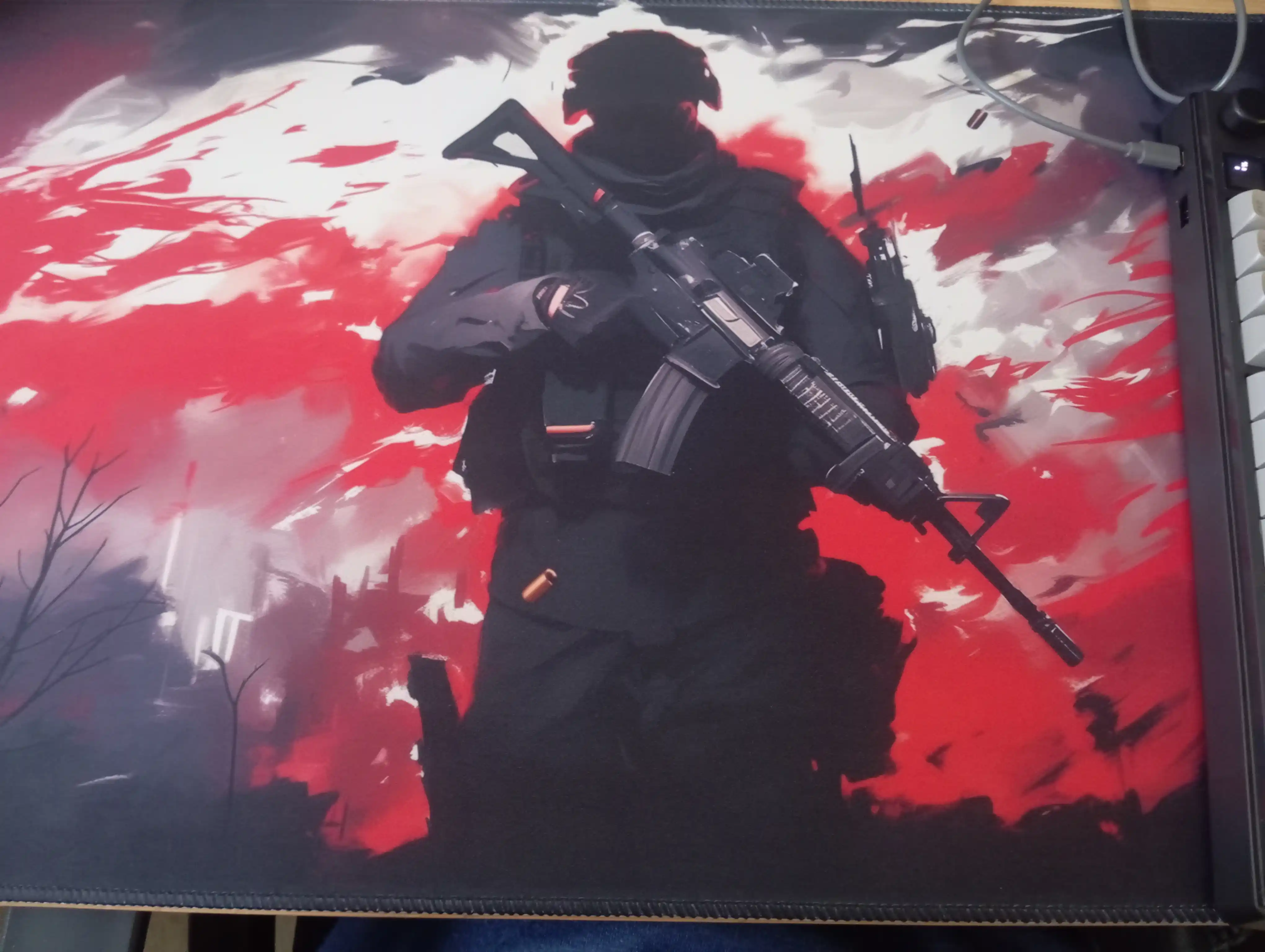Большой игровой коврик для клавиатуры и мыши с RGB-подсветкой, 90×40 см