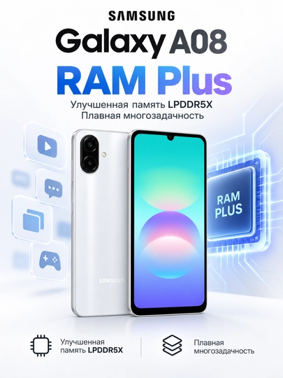 Samsung Galaxy A08 128GB smartfon, katta ekran, kamera, Android, Dual SIM