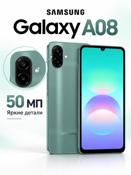 Samsung Galaxy A08 128GB smartfon, katta ekran, kamera, Android, Dual SIM