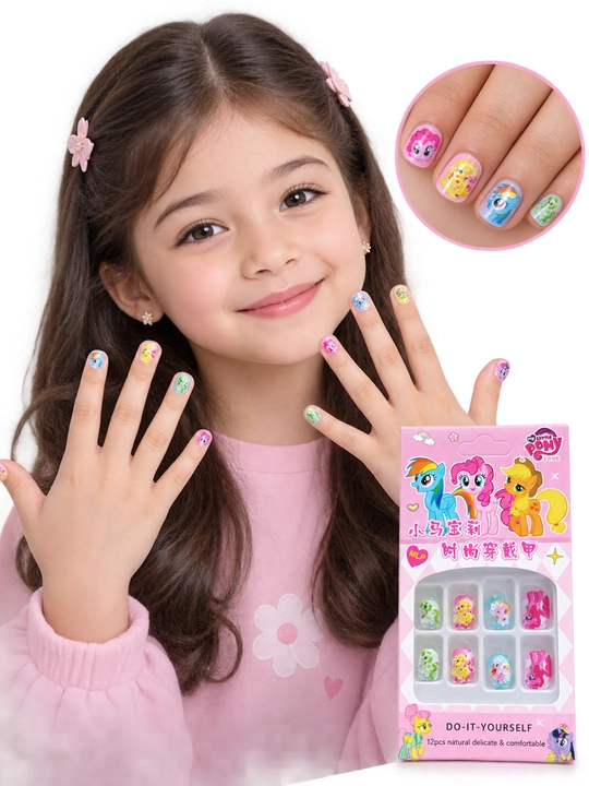 Детские накладные ногти "My Little Pony", наклейки для маникюра, 12 шт - 