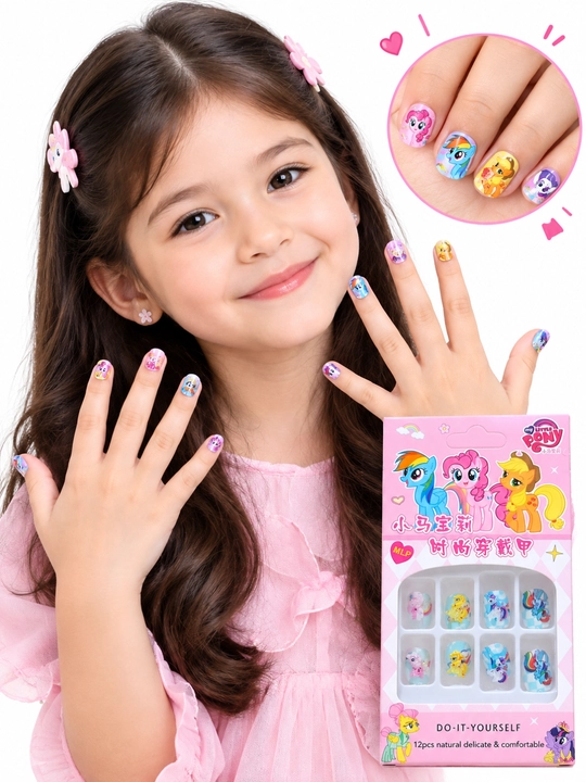 Детские накладные ногти "My Little Pony", наклейки для маникюра, 12 шт - 
