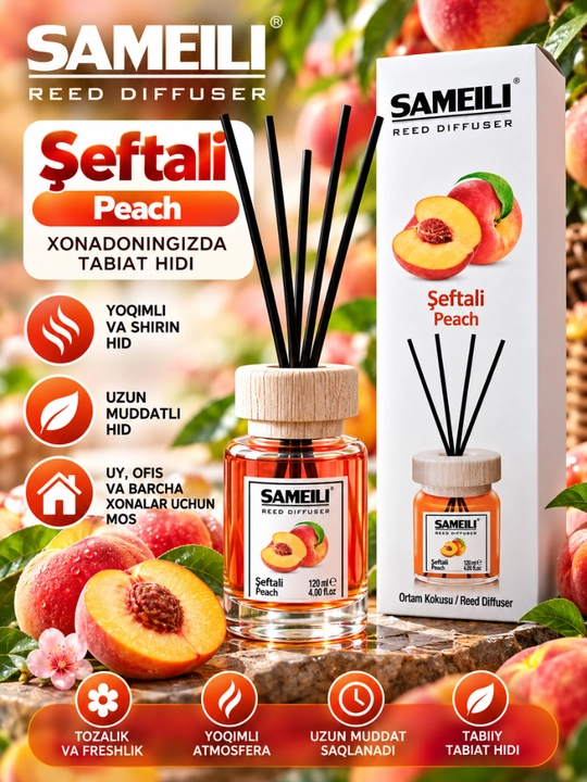 Аромадиффузор sameili Parfum для дома с палочками, ароматизатор воздуха 120мл - 