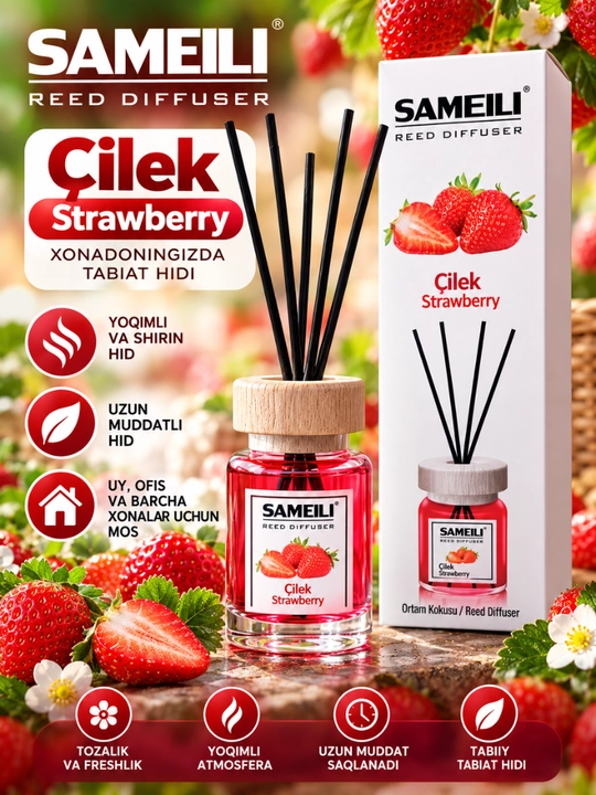 Аромадиффузор sameili Parfum для дома с палочками, ароматизатор воздуха 120мл - 