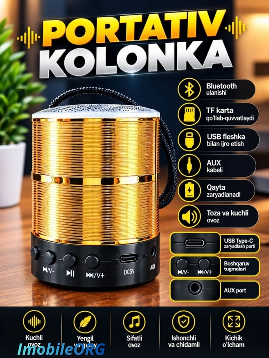 WS-887 Mini Kolonka USB, Bluetooth kalonka, sifatli kalongka