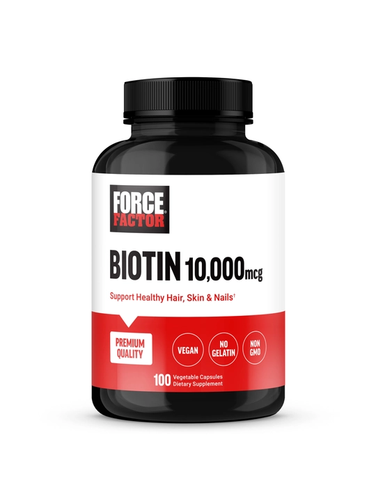 Force Factor Биотин 10000 мкг для здоровья ногтей и роста волос, 100 капсул - 