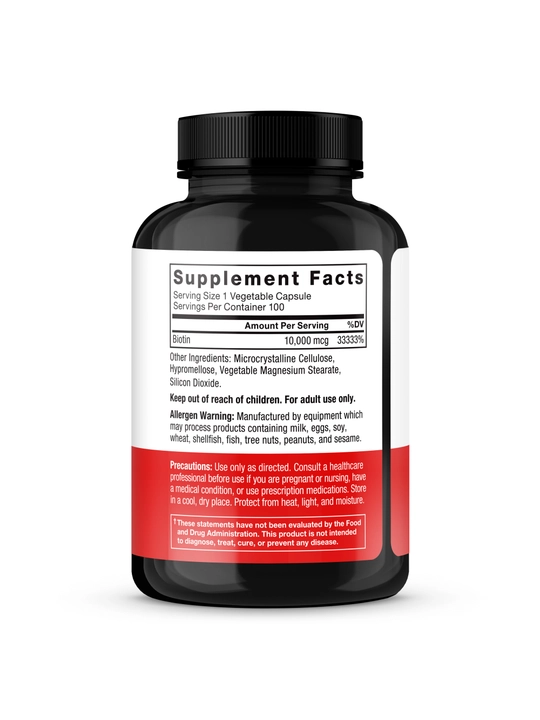 Force Factor Biotin 10,000 mkg soch o'sishi va tirnoqlar salomatligi uchun, 100 ta kapsula