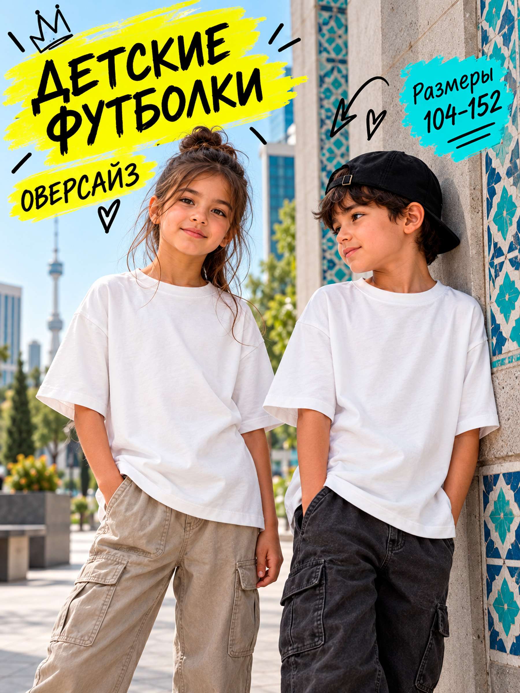 Футболка оверсайс с принтом детская