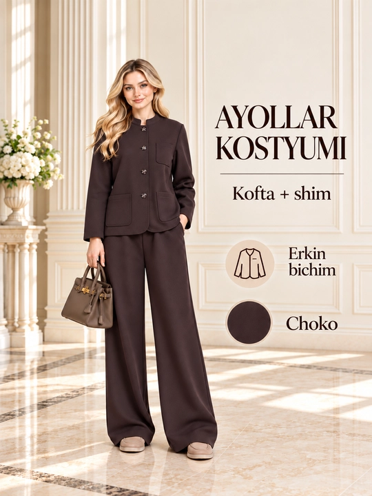 Ayollar uchun dvoyka, kastyum shim, ish o'qish uchun komplekt - 