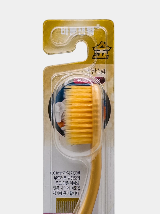 Koreys tish cho‘tkasi nanooltin komponentli Fusion Slim Nano Gold, yumshoq 0,01 mm
