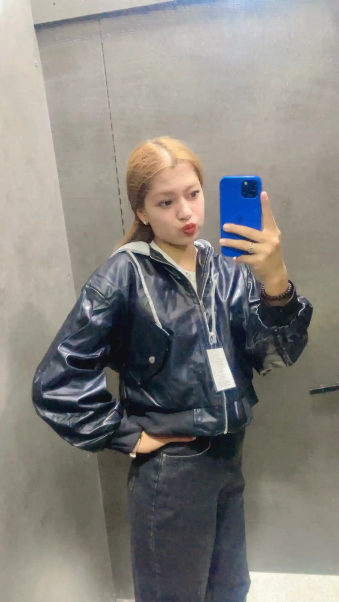 Кожаная куртка Y2K женская oversize из экокожи с капюшоном и без