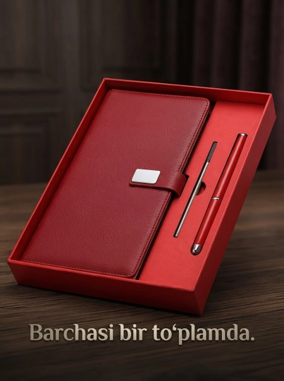 Sovg‘a to‘plami, bloknot va ruchka, 6 in 1, sanasiz kundalik daftar, A5