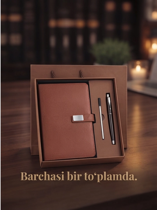 Sovg‘a to‘plami, bloknot va ruchka, 6 in 1, sanasiz kundalik daftar, A5