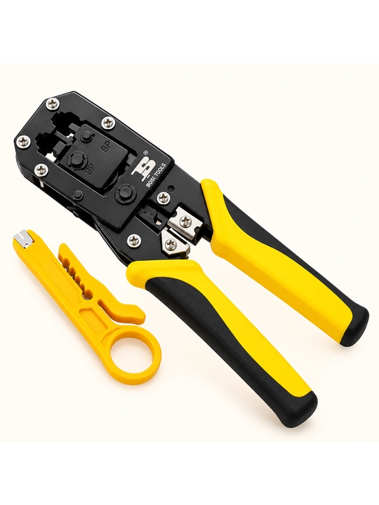 Кримпер BOSI TOOLS RJ45/RJ11 для сетевого кабеля + стриппер