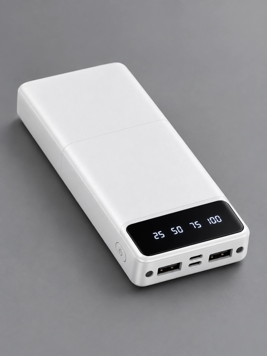 Power Bank 20000 мАч | 2 выхода USB, вход Type-C + Micro USB, цифровой дисплей, подсветка - 
