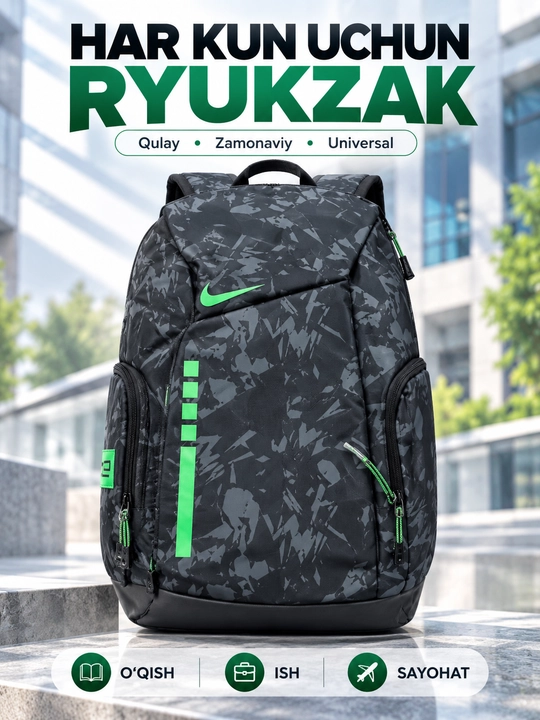 Nike Elite ryukzak erkaklar va ayollar uchun, sport, maktab, ish va o‘qish uchun, uniseks