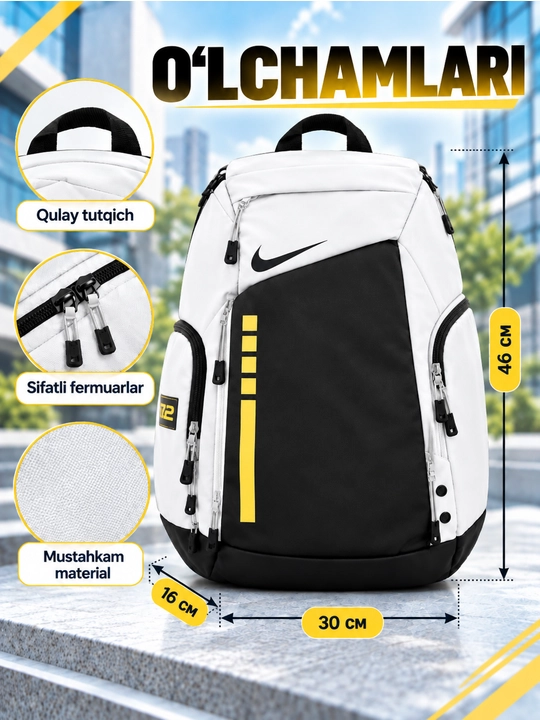 Nike Elite ryukzak erkaklar va ayollar uchun, sport, maktab, ish va o‘qish uchun, uniseks