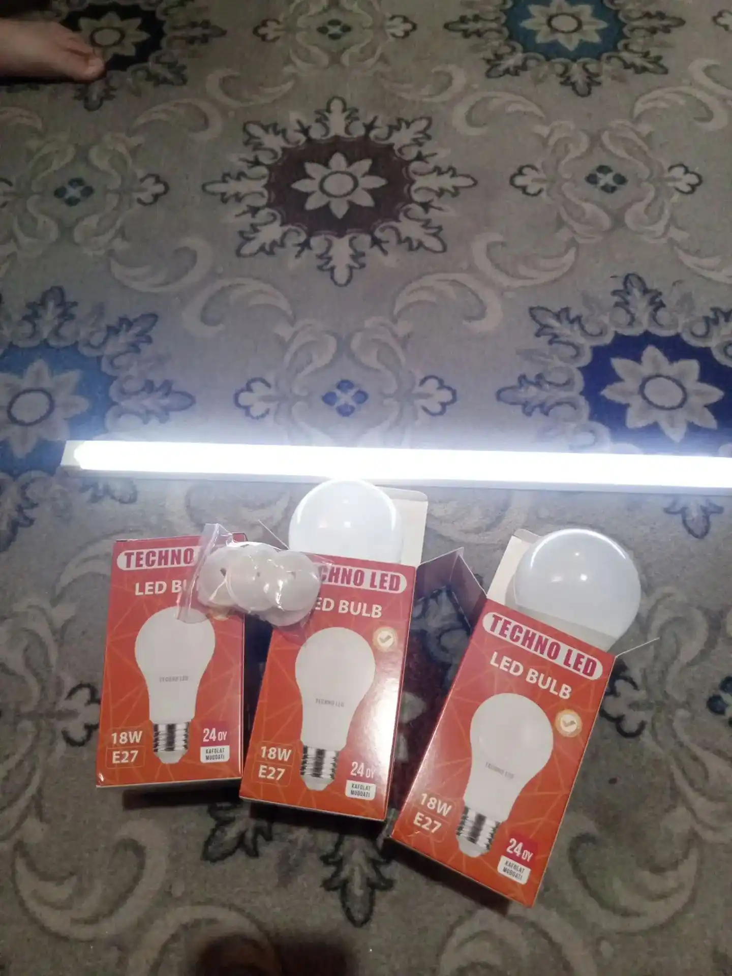 LED lampochka TECHNO LED, E27, 7W/10W/12W/15W/18W, 6500K sovuq oq nur, 220V, BONUS, SOVG‘A