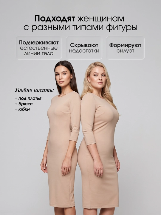 Yuqori bel va qorinni tortuvchi, to‘g‘rilovchi, toraytiruvchi ayollar trusigi, S–5XL