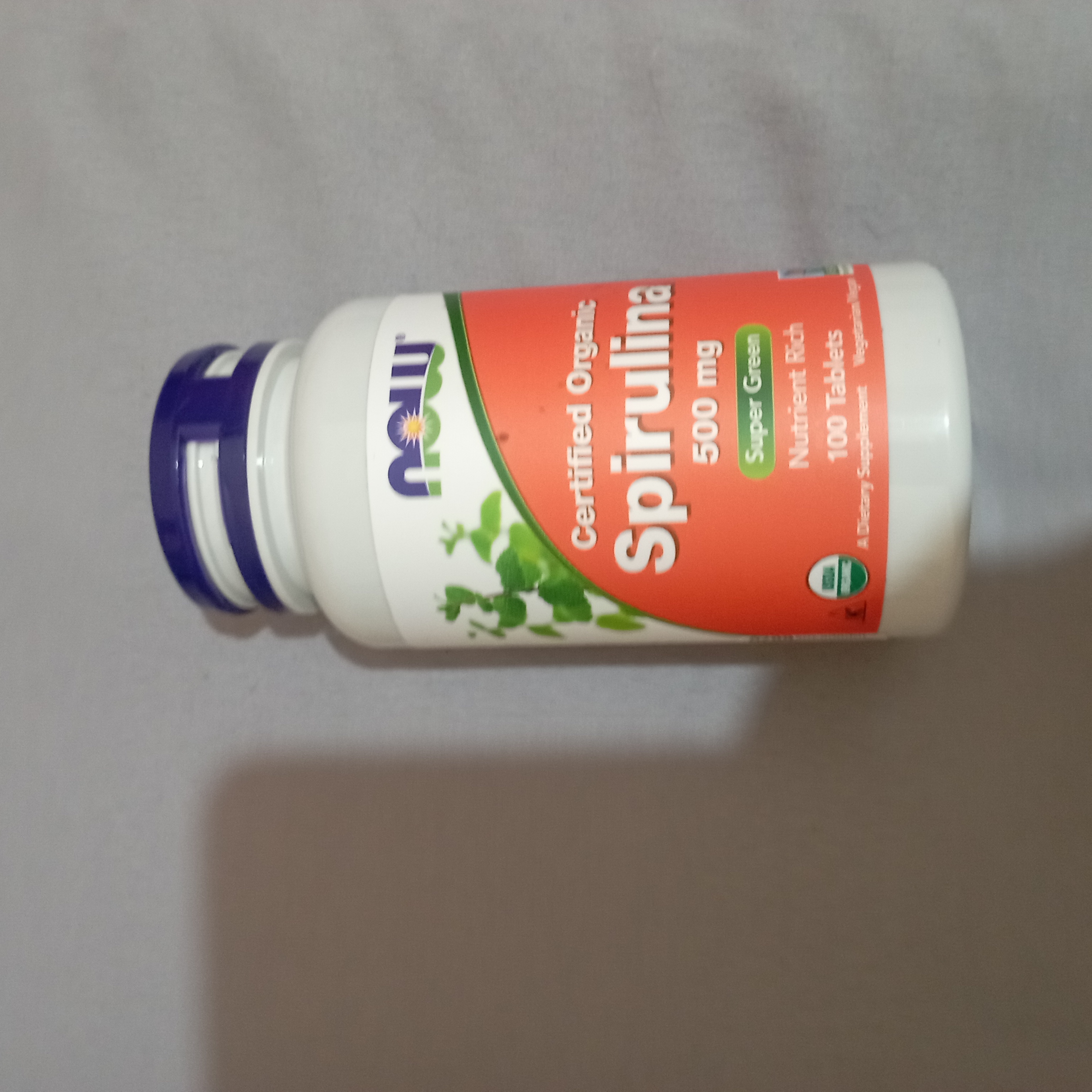 NOW Foods, Organik Spirulina, 500 mg, 100 tabletkalar