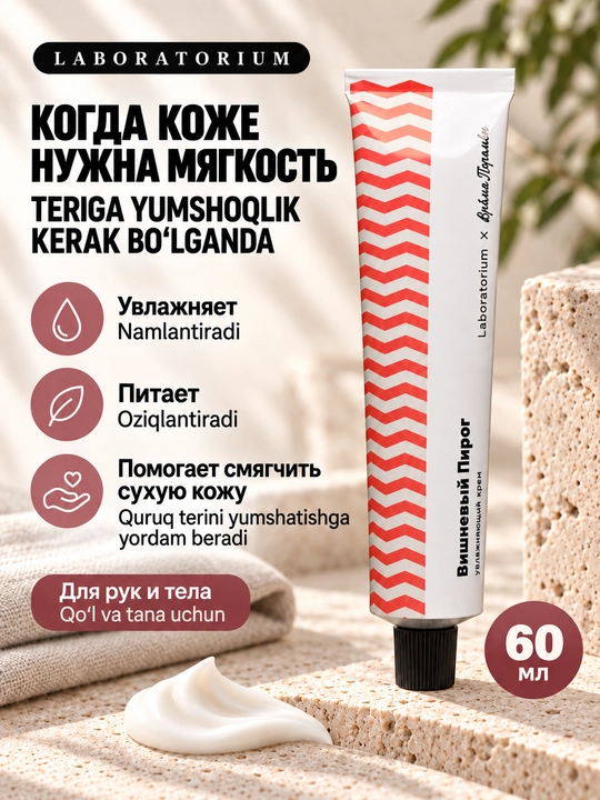 Крем для рук Laboratorium × Мыльная Белка с декспантенолом, 60 мл