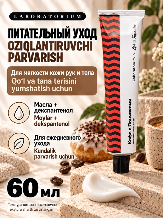Крем для рук Laboratorium × Мыльная Белка с декспантенолом, 60 мл