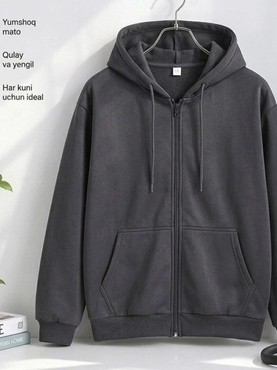 Ayollar uchun oversized xudi, kapushonli va fleece astarli issiq svitshot - 