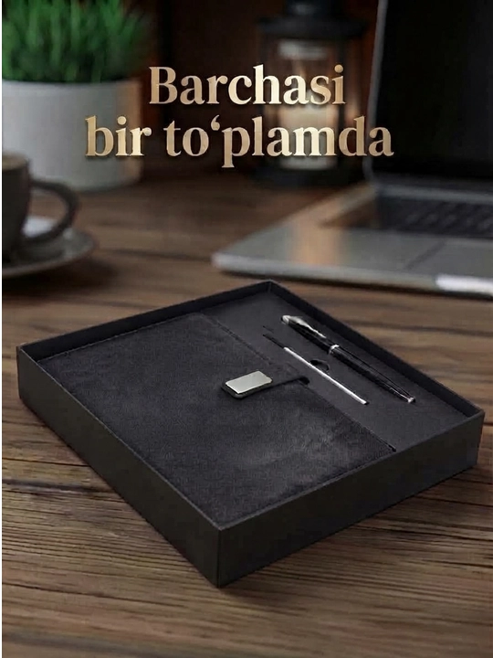 Sovg‘a to‘plami, bloknot va ruchka, 6 in 1, sanasiz kundalik daftar, A5