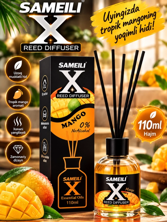 Аромадиффузор SAMEILI X Parfum для дома с палочками, ароматизатор воздуха 110мл - 