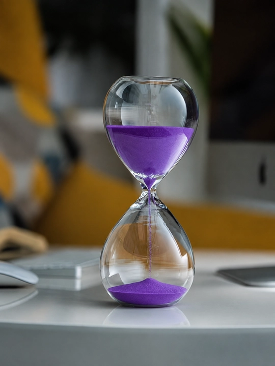 Песочные часы, декоративные стеклянные 15 минут, фиолетовый песок - 