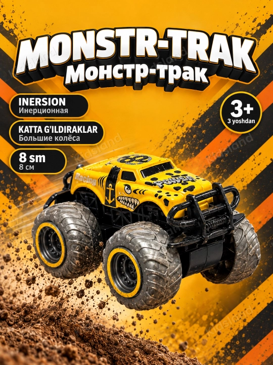 Moshina bolalar uchun, inersion monster-trak mashincha o'yinchoq, 8 sm - 